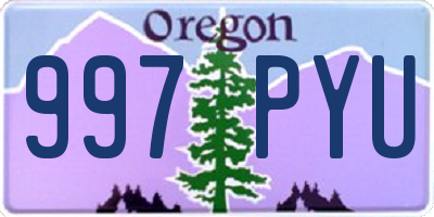 OR license plate 997PYU