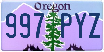 OR license plate 997PYZ