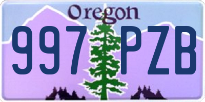 OR license plate 997PZB