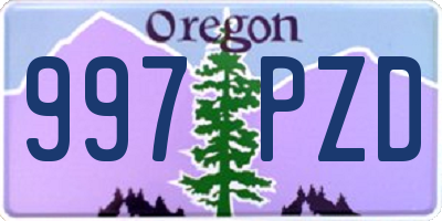 OR license plate 997PZD