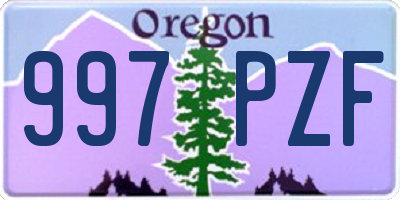 OR license plate 997PZF