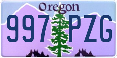 OR license plate 997PZG