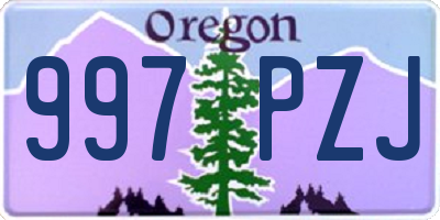OR license plate 997PZJ