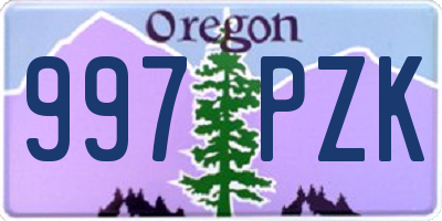 OR license plate 997PZK