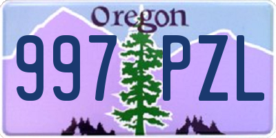 OR license plate 997PZL