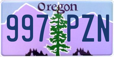 OR license plate 997PZN