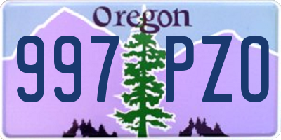 OR license plate 997PZO