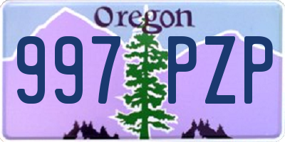 OR license plate 997PZP