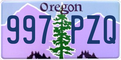OR license plate 997PZQ