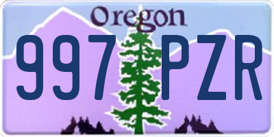 OR license plate 997PZR