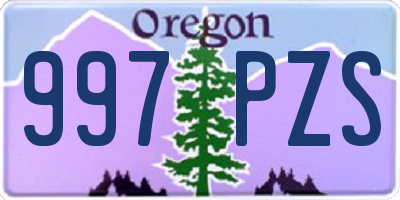 OR license plate 997PZS