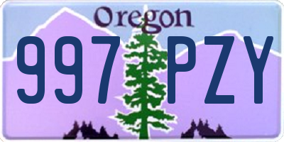 OR license plate 997PZY