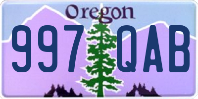 OR license plate 997QAB