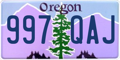 OR license plate 997QAJ