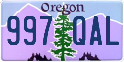 OR license plate 997QAL