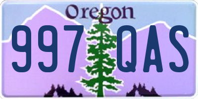 OR license plate 997QAS