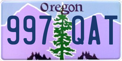 OR license plate 997QAT