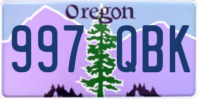 OR license plate 997QBK