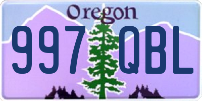 OR license plate 997QBL