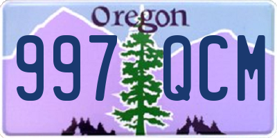 OR license plate 997QCM