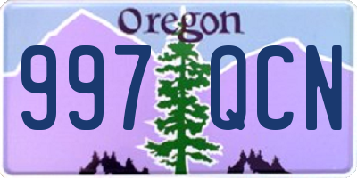 OR license plate 997QCN