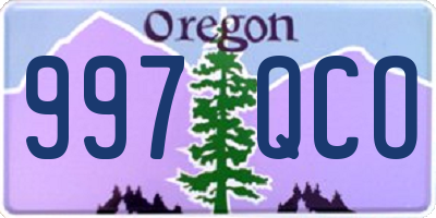 OR license plate 997QCO
