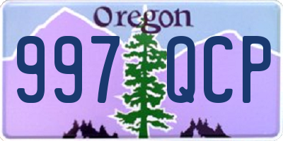 OR license plate 997QCP