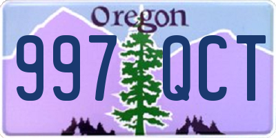 OR license plate 997QCT