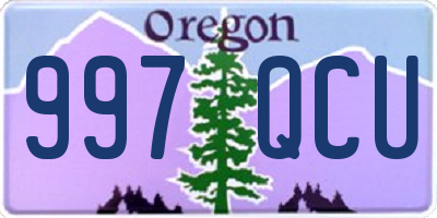 OR license plate 997QCU