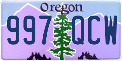 OR license plate 997QCW
