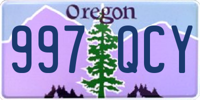 OR license plate 997QCY