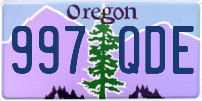 OR license plate 997QDE