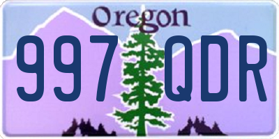 OR license plate 997QDR