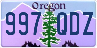 OR license plate 997QDZ