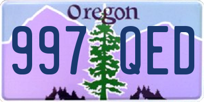 OR license plate 997QED
