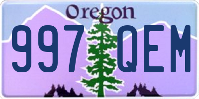 OR license plate 997QEM