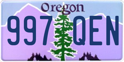 OR license plate 997QEN