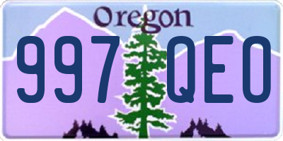 OR license plate 997QEO