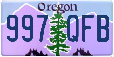 OR license plate 997QFB