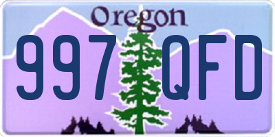 OR license plate 997QFD