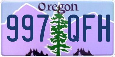 OR license plate 997QFH