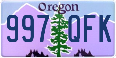OR license plate 997QFK