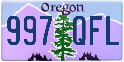 OR license plate 997QFL
