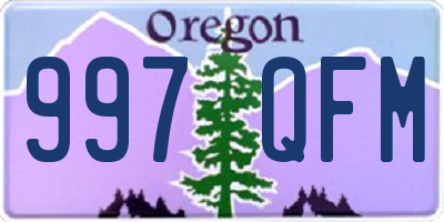 OR license plate 997QFM