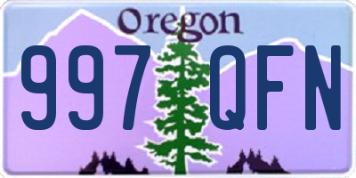 OR license plate 997QFN