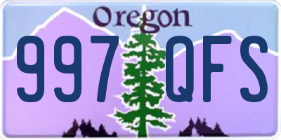 OR license plate 997QFS