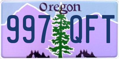 OR license plate 997QFT