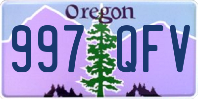OR license plate 997QFV