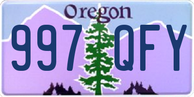 OR license plate 997QFY