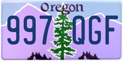 OR license plate 997QGF